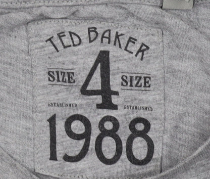 Ted Baker Men's Grey Retro Graphic T-Shirt, Size L