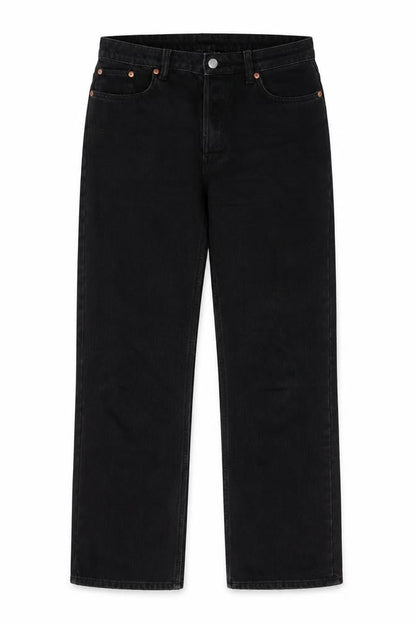 Womens UK Size 8 Weekday Regular Fit Straight Black Jeans
