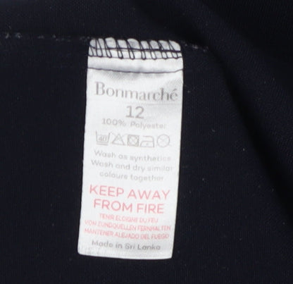 Womens UK Size 12 Bonmarché Regular Fit CasualWorkwear Black Trousers