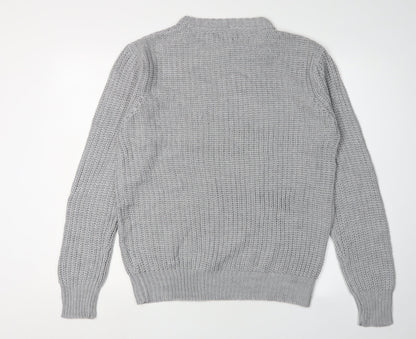 Brave Soul Men’s Grey Crew Neck Pullover Jumper M