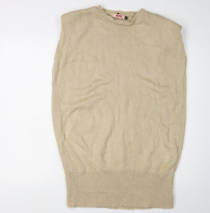 Womens UK Size 2XS Misspap Beige Jumper Jumper