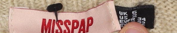 Womens UK Size 2XS Misspap Beige Jumper Jumper