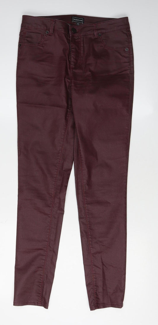 Womens UK Size 12 Warehouse Slim Fit Skinny Red Trousers