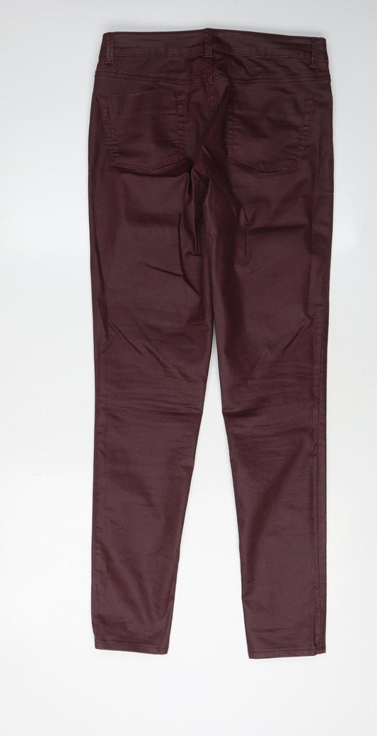 Womens UK Size 12 Warehouse Slim Fit Skinny Red Trousers