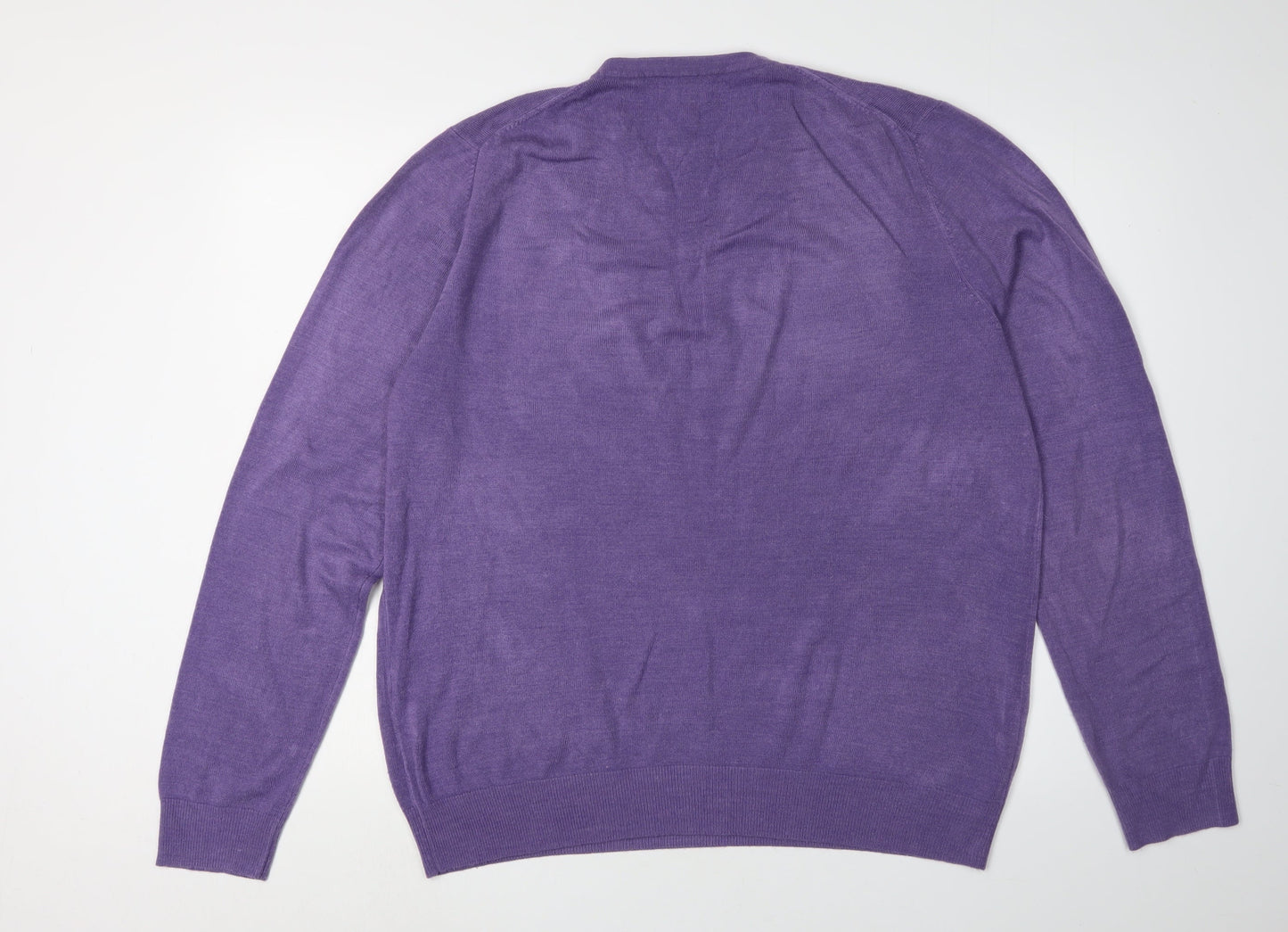 John Lewis Men's Purple V-Neck Pullover Jumper 2XL