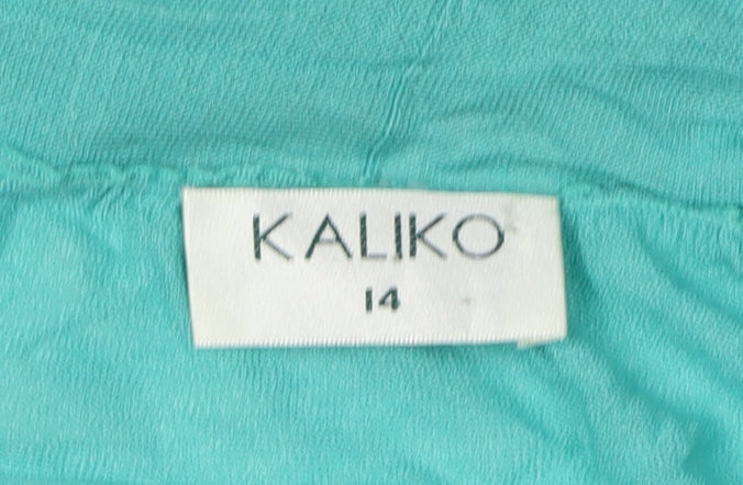 Womens UK Size 14 Kaliko Green Cardigan Jumper