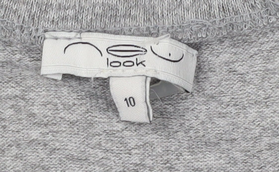 Womens UK Size 10 New Look Grey Jersey Blouse