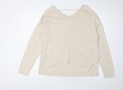 Womens UK Size 16 Marks and Spencer Beige Pullover Jumper