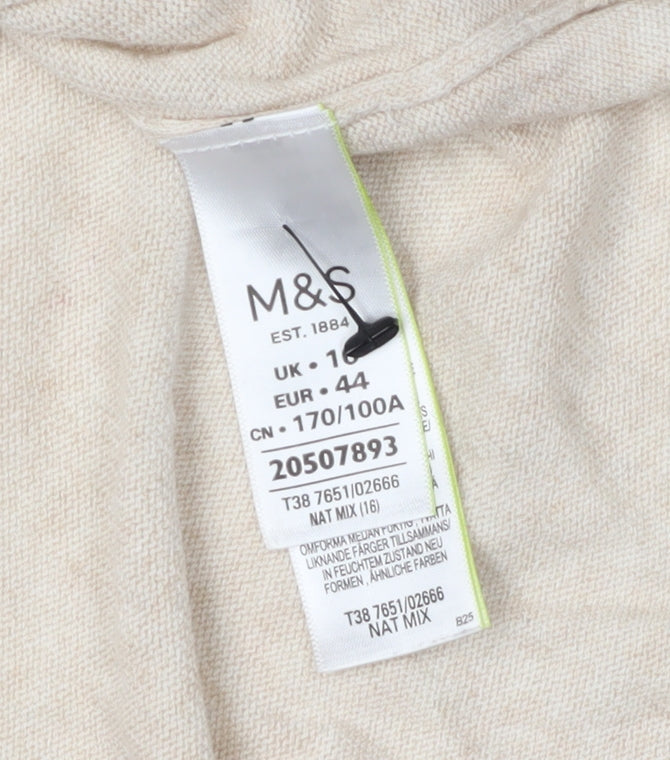 Womens UK Size 16 Marks and Spencer Beige Pullover Jumper