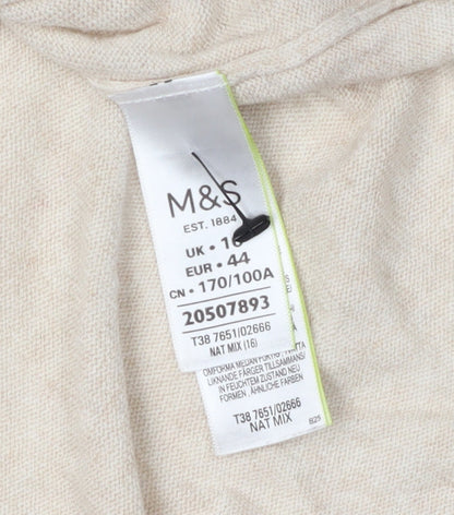 Womens UK Size 16 Marks and Spencer Beige Pullover Jumper