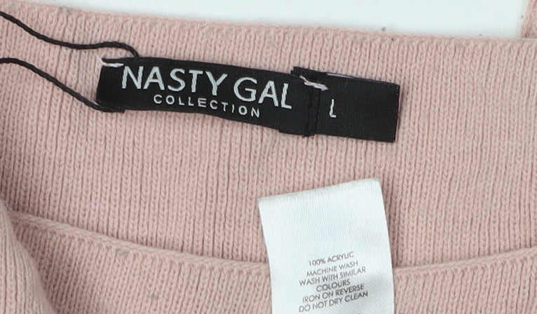 Womens UK Size L Nasty Gal Pink Pullover Jumper