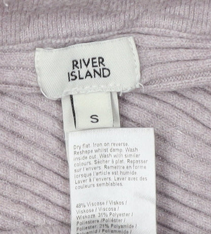 Womens UK Size S River Island Grey Pullover Jumper