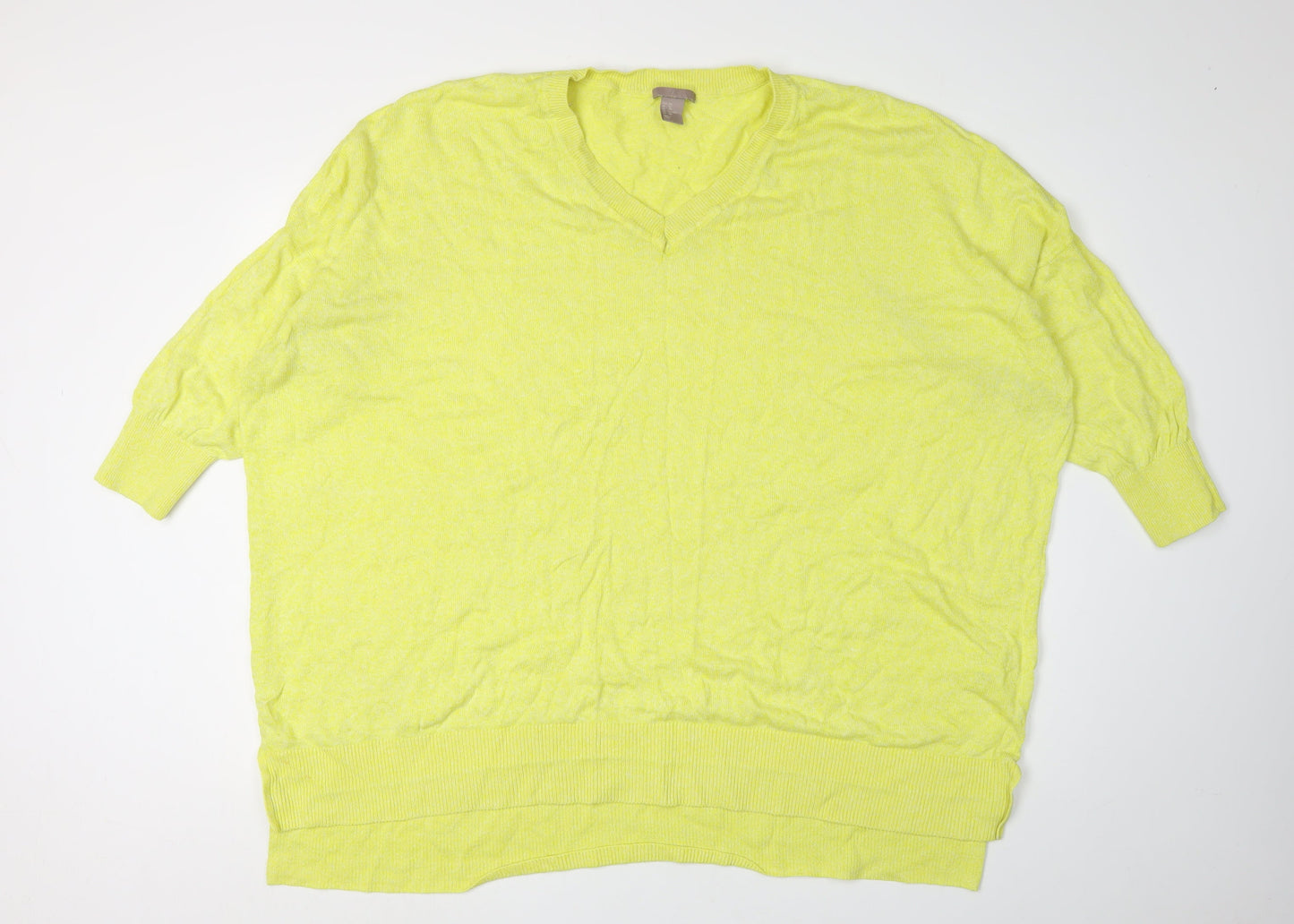 Womens UK Size 3XL H&M Yellow Pullover Jumper