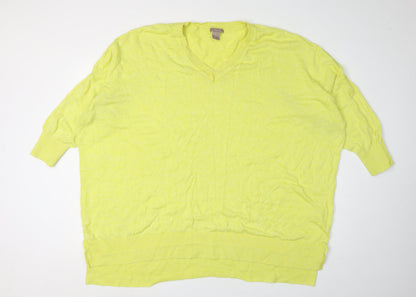Womens UK Size 3XL H&M Yellow Pullover Jumper