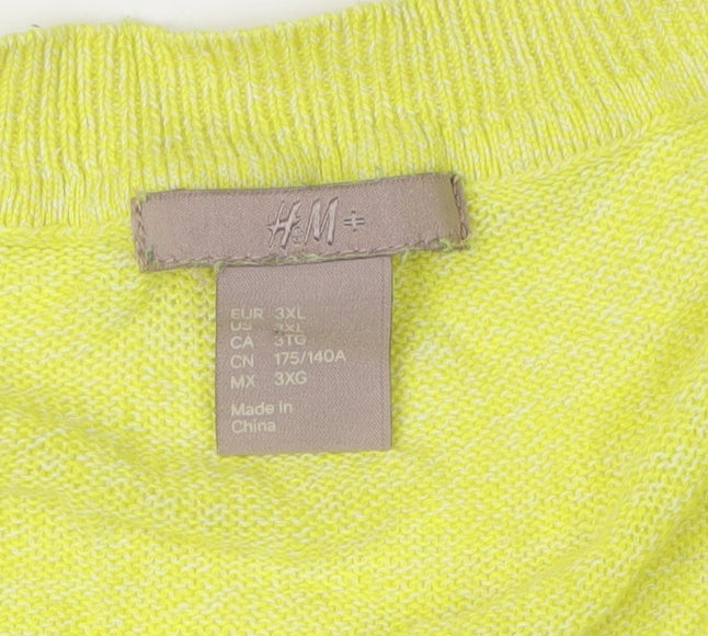 Womens UK Size 3XL H&M Yellow Pullover Jumper