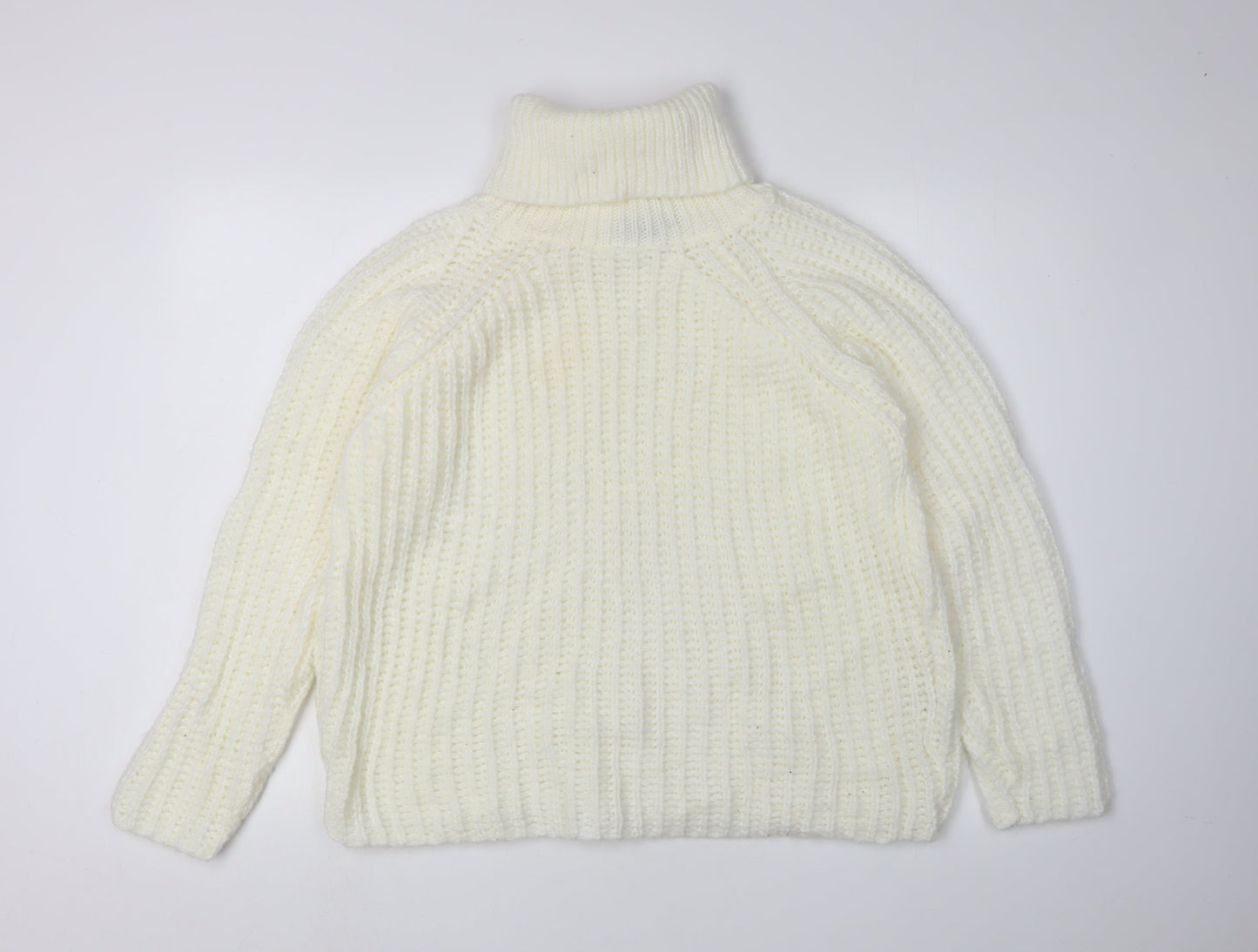 Womens UK Size M PRETTYLITTLETHING White Pullover Jumper