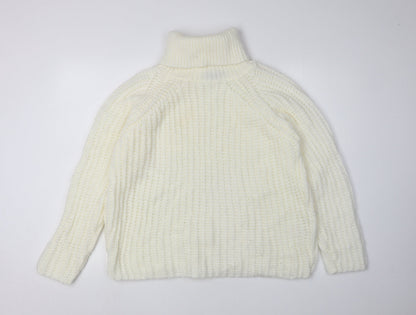 Womens UK Size M PRETTYLITTLETHING White Pullover Jumper