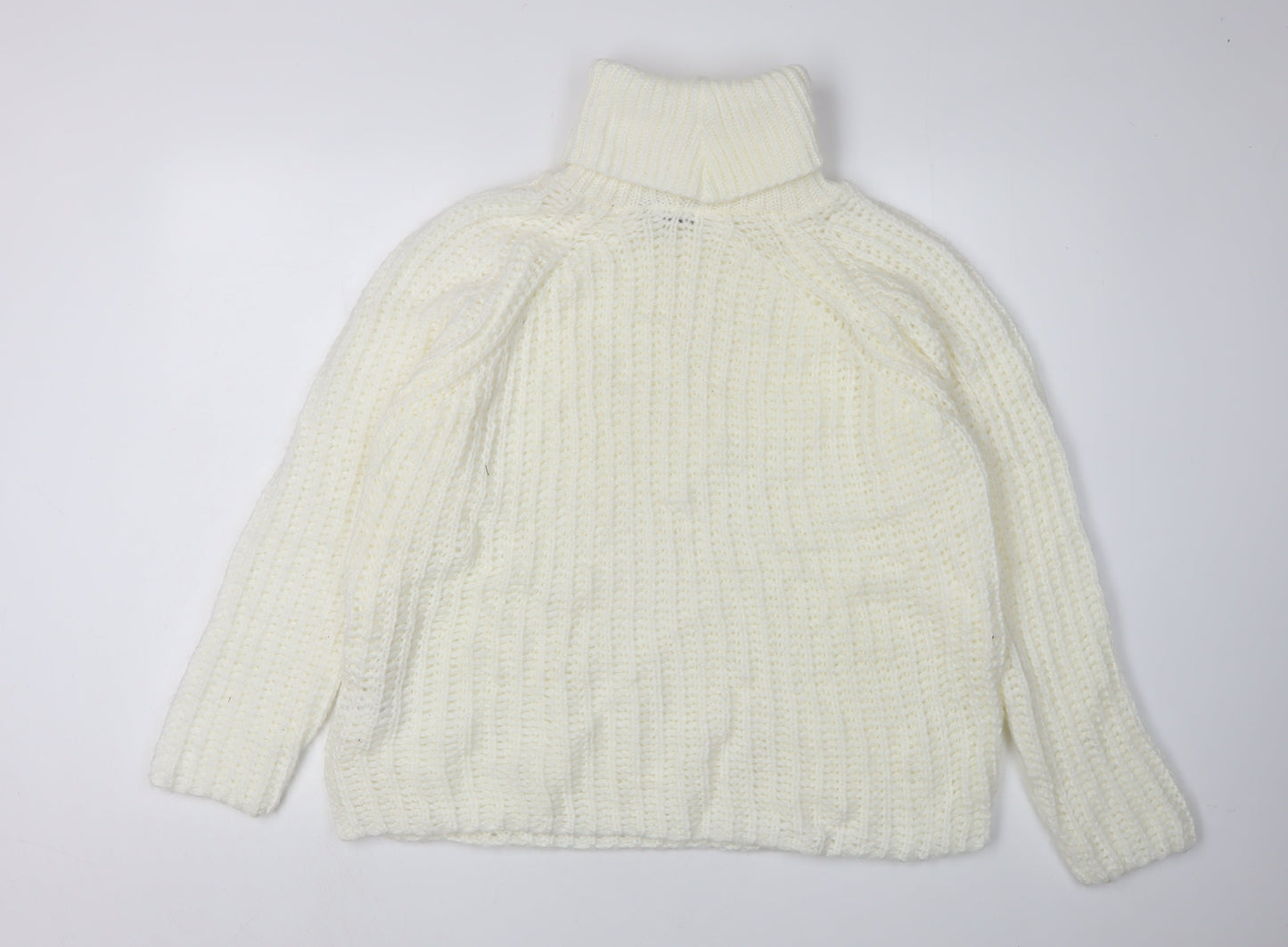 Womens UK Size M PRETTYLITTLETHING White Pullover Jumper