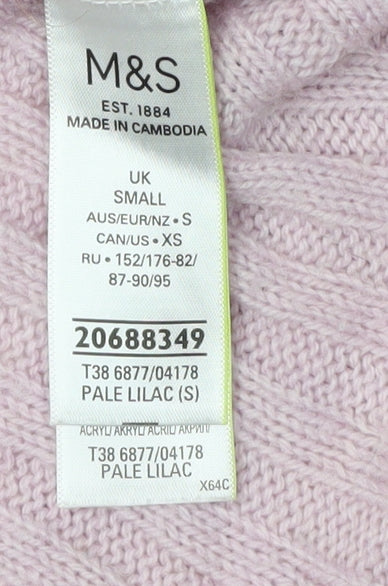Womens UK Size S Marks and Spencer Pink Pullover Jumper