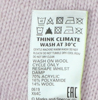 Womens UK Size S Marks and Spencer Pink Pullover Jumper