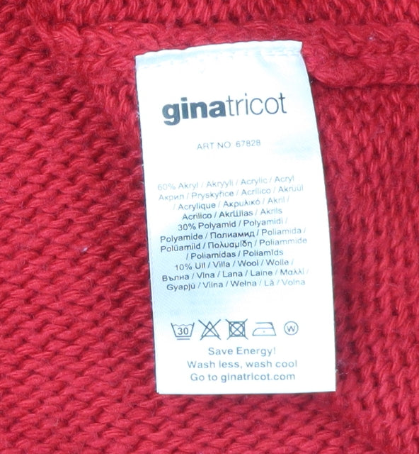 Womens UK Size L Gina Tricot Red Pullover Jumper