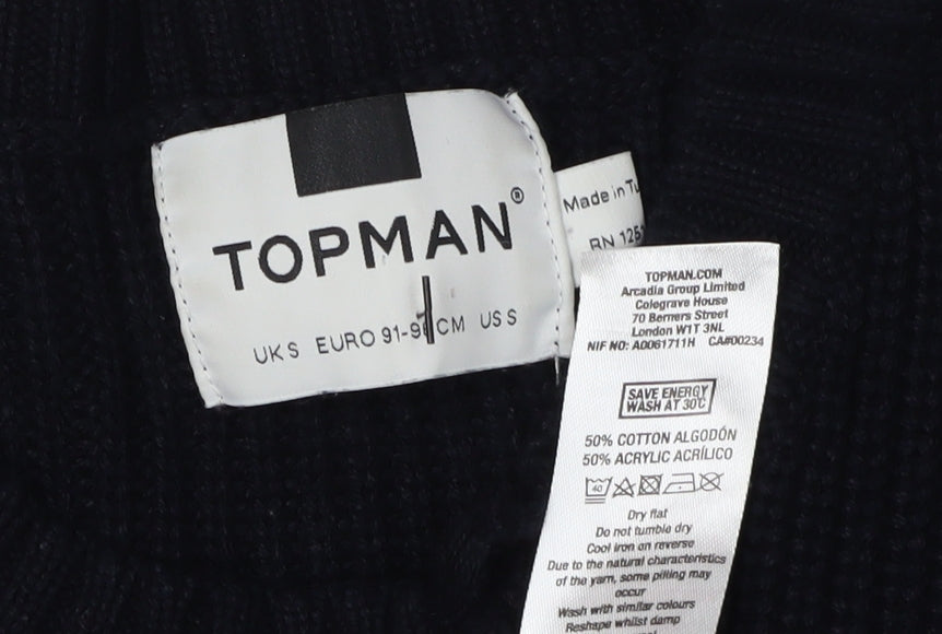 Topman Men's Black Crew Neck Pullover Jumper M