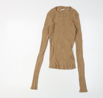Cropp Women's Beige Jumper M, Crew Neck, Long Sleeve
