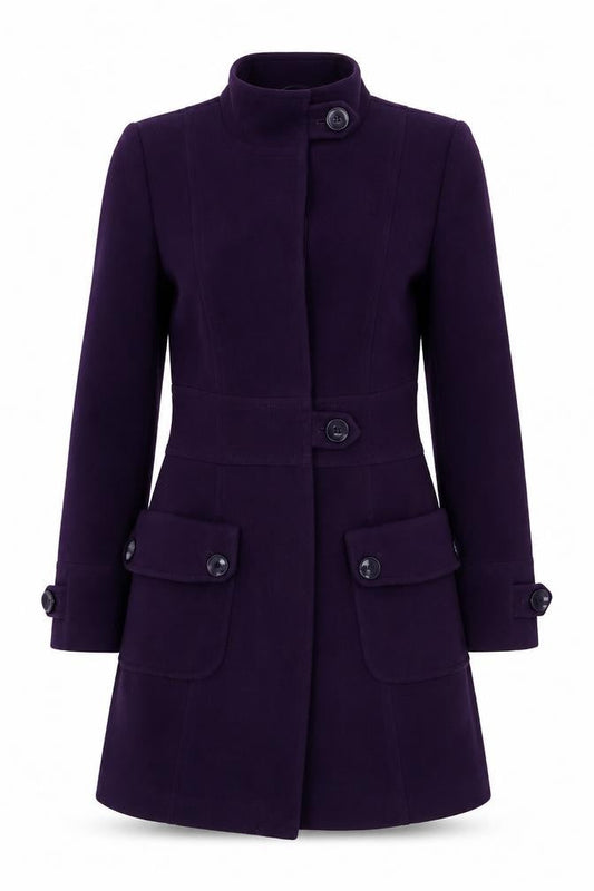Next Women Purple Wool Overcoat Size 10