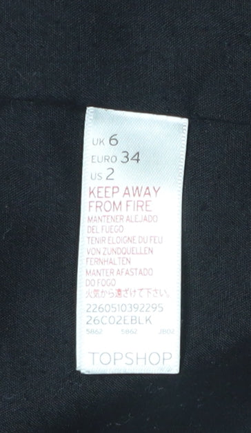 Womens UK Size 6 Topshop Black Basic Jacket