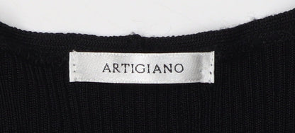 Artigiano Women's Black Midi Sleeveless Slip Dress Size 10