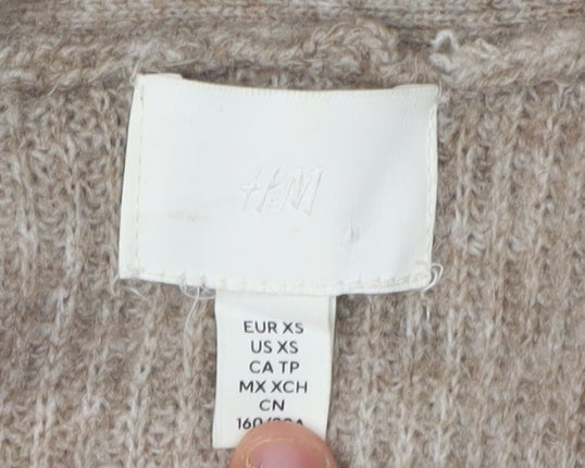 Womens UK Size XS H&M Beige Cardigan Jumper