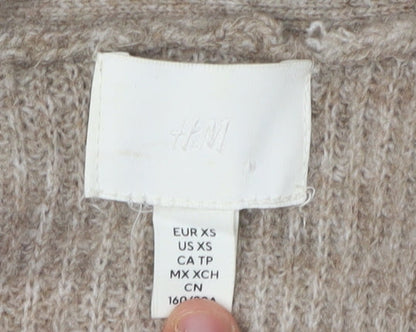 Womens UK Size XS H&M Beige Cardigan Jumper
