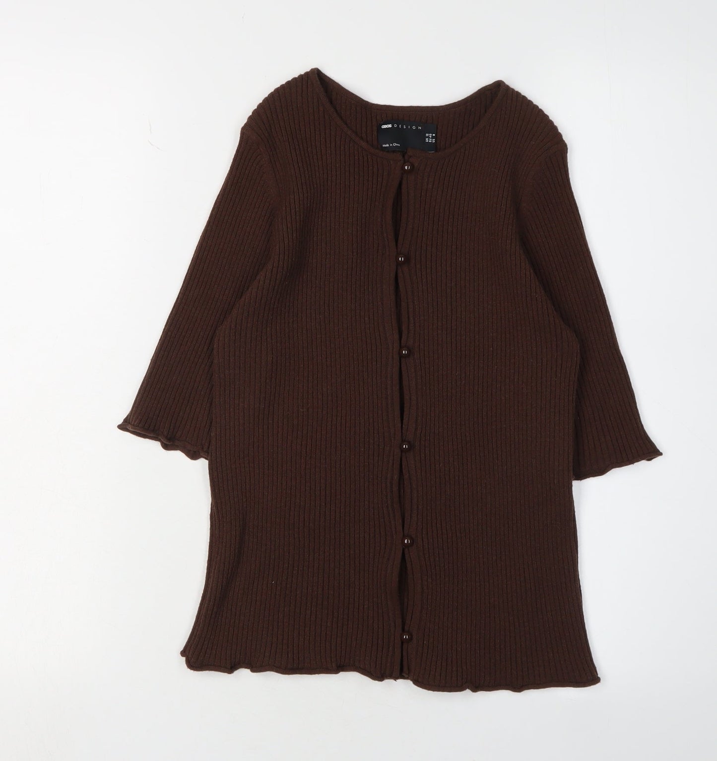 Womens UK Size 12 ASOS Brown Cardigan Jumper