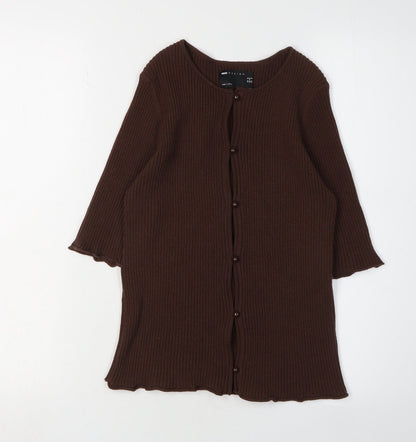 Womens UK Size 12 ASOS Brown Cardigan Jumper