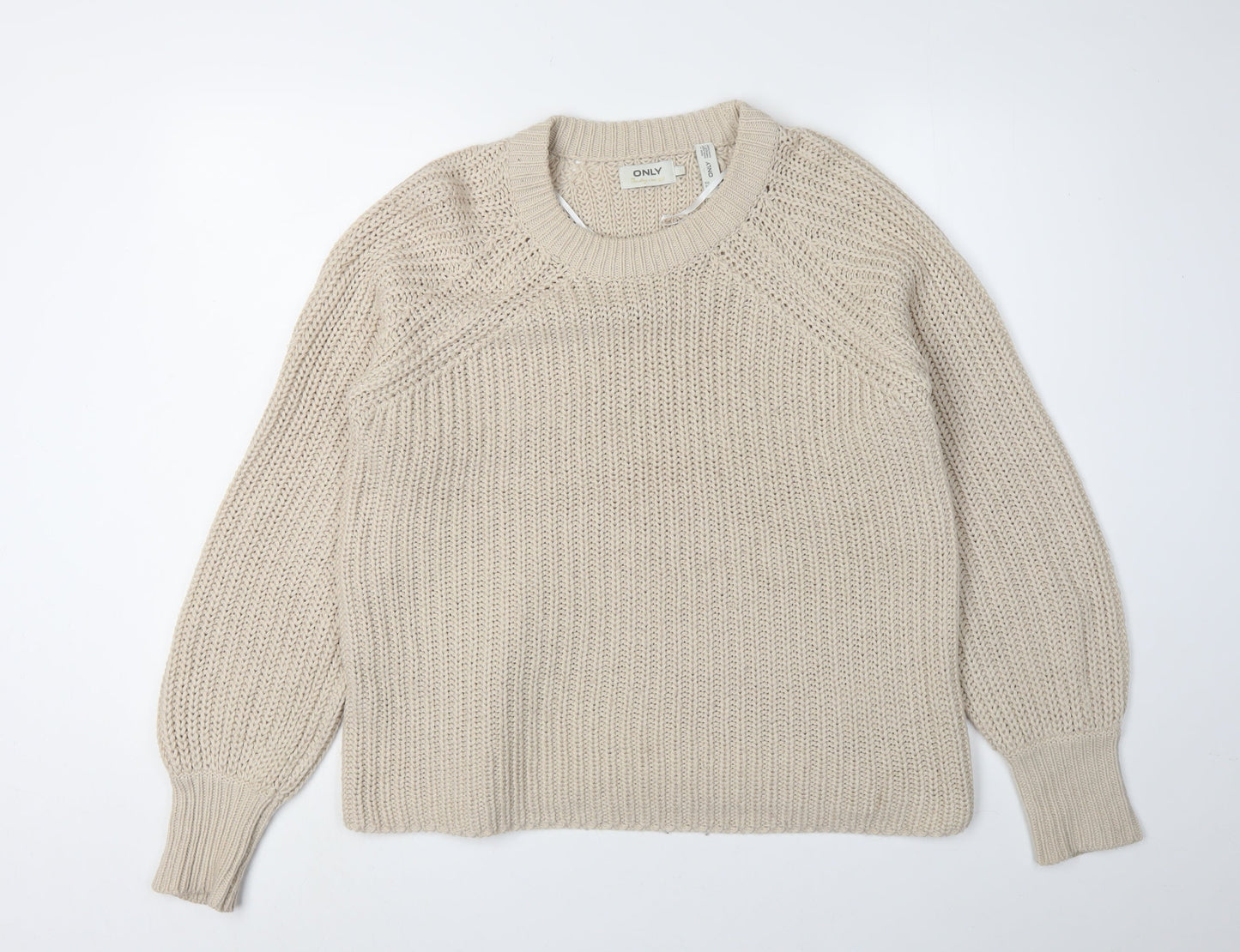 Womens UK Size L Only Beige Pullover Jumper