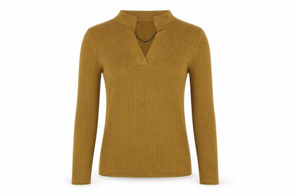 JDY Women's Brown V-Neck Pullover Jumper, M