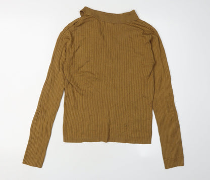 JDY Women's Brown V-Neck Pullover Jumper, M