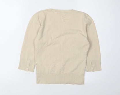 Womens UK Size 12 Topshop Beige Basic Sweater