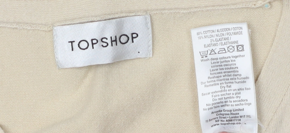 Womens UK Size 12 Topshop Beige Basic Sweater