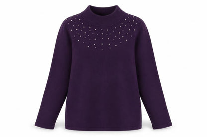 Womens UK Size L Damart Purple Pullover Jumper