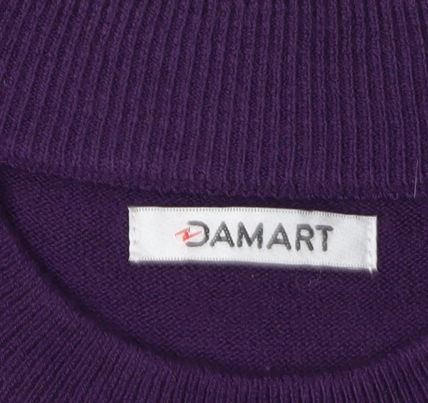 Damart Women's Purple High Neck Pullover Jumper L