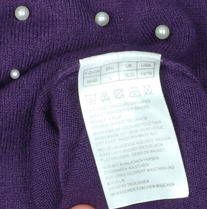 Damart Women's Purple High Neck Pullover Jumper L