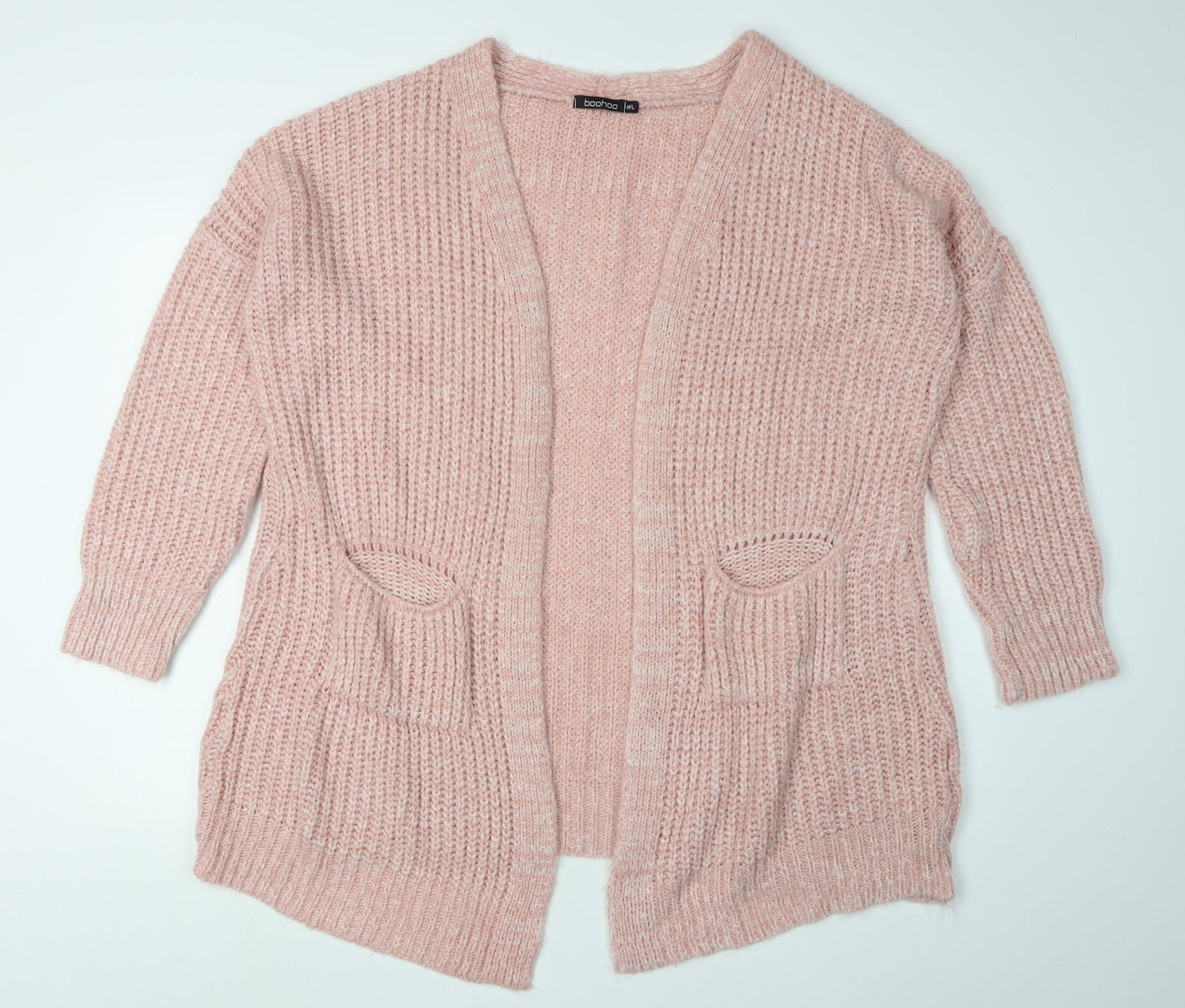 Boohoo Women's Pink Cardigan Knit Jumper M