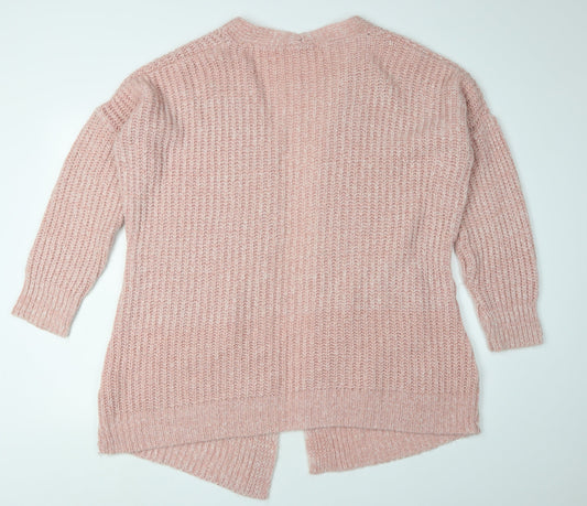 Boohoo Women's Pink Cardigan Knit Jumper M