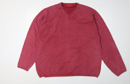Izod Men's Red V-Neck Pullover Jumper, 2XL