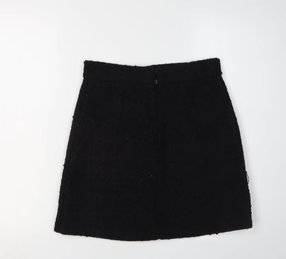 H&M Women's Black Buttoned Pencil Skirt Size 10