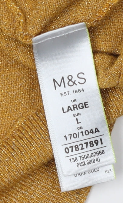 Womens UK Size L Marks and Spencer Gold Pullover Jumper