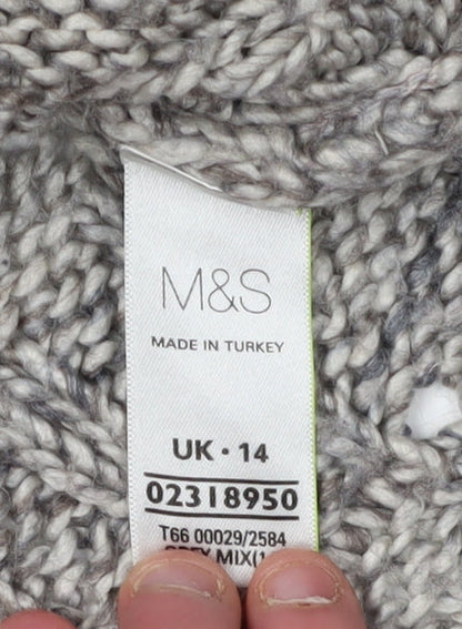 Womens UK Size 14 Marks and Spencer Grey Pullover Jumper