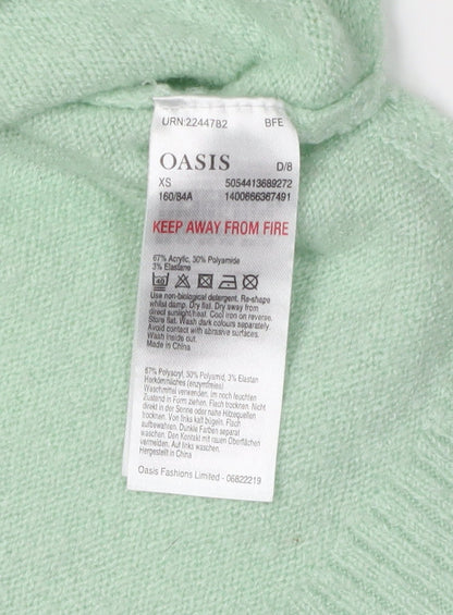 Oasis Womens Green XS Pullover Jumper
