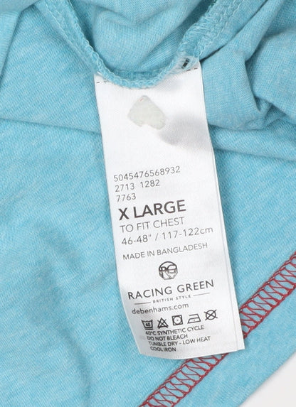 Racing Green Men's Blue XL Cotton Blend T-Shirt